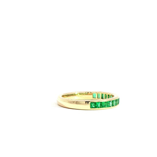 18K YELLOW GOLD EMERALD RING