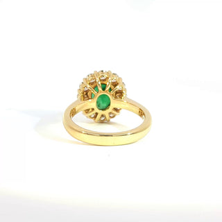 18K Yellow Gold Sapphire and Diamond Ring