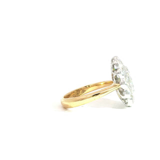 18K WHITE YELLOW GOLD DIAMOND RING