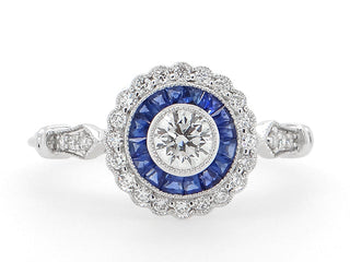 18 Kt White Gold Fine Quality Sapphire Ring