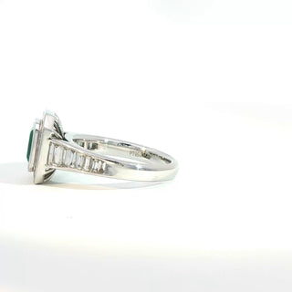 PLATINUM EMERALD DIAMOND RING