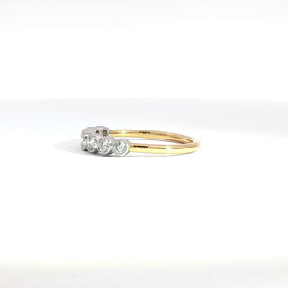 18K YELLOW WHITE GOLD DIAMOND RING