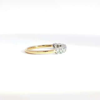 18K YELLOW WHITE GOLD DIAMOND RING