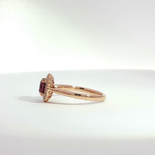 18K ROSE GOLD GARNET DIAMOND RING
