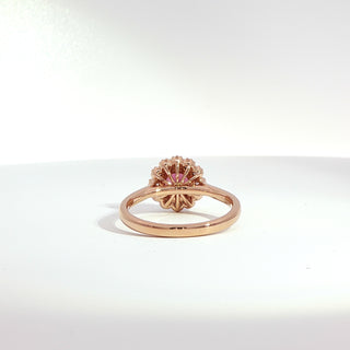 18K ROSE GOLD GARNET DIAMOND RING