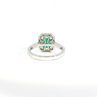 PLATINUM + 18K YELLOW EMERALD DIAMOND RING