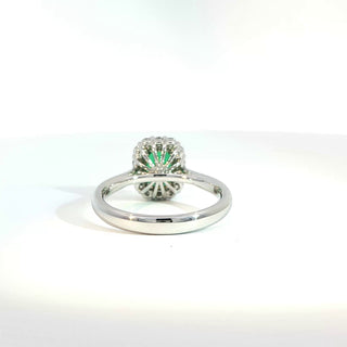 PLATINUM + 18K YELLOW EMERALD DIAMOND RING