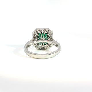 PLATINUM EMERALD DIAMOND RING