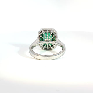 PLATINUM + 18K YELLOW EMERALD DIAMOND RING