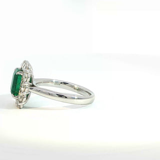 PLATINUM EMERALD DIAMOND RING