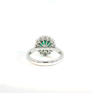 PLATINUM + 18K YELLOW EMERALD DIAMOND RING