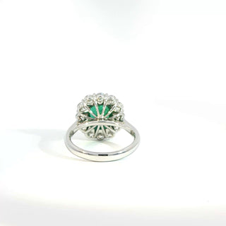 Platinum and 18 Kt Gold Emerald and Diamond Ring
