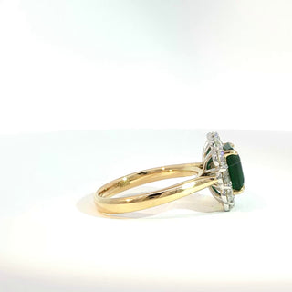 18K Yellow Gold Sapphire and Diamond Ring