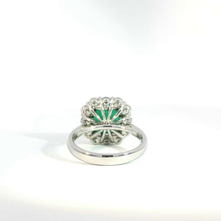 Platinum and 18 Kt Gold Emerald and Diamond Ring