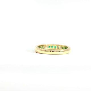 18K YELLOW GOLD EMERALD DIAMOND RING