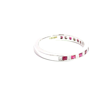 18KT WG RUBY AND DIAMOND BAND
