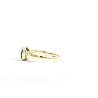 9KT YELLOW GOLD BLUE TOPAZ - LONDON DIAMOND RING