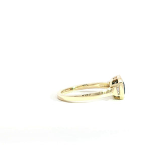 9KT YELLOW GOLD BLUE TOPAZ - LONDON DIAMOND RING