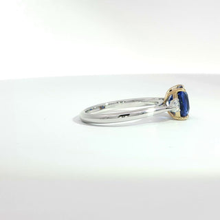 PLATINUM YELLOW GOLD SAPPHIRE DIAMOND RING