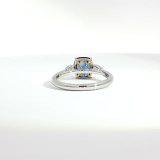 PLATINUM YELLOW GOLD SAPPHIRE DIAMOND RING