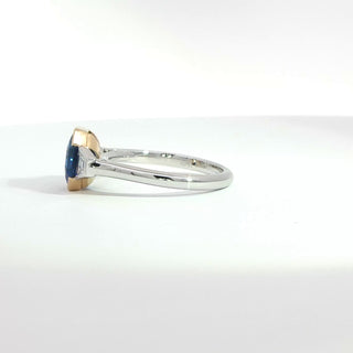 PLATINUM YELLOW GOLD SAPPHIRE DIAMOND RING