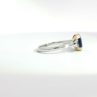 PLATINUM YELLOW GOLD SAPPHIRE DIAMOND RING