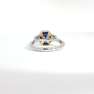 PLATINUM YELLOW GOLD SAPPHIRE DIAMOND RING