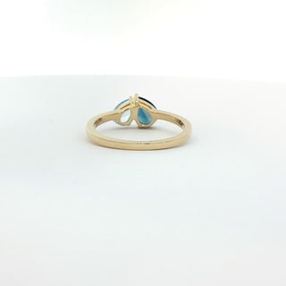 9KT YELLOW GOLD LONDON BLUE TOPAZ SBT RING