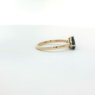 9KT YELLOW GOLD LONDON BLUE TOPAZ SBT RING