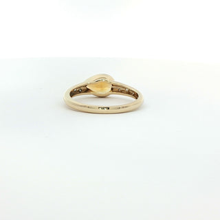 9KT YELLOW GOLD CITRINE DIAMOND RING