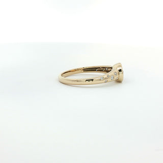 9KT YELLOW GOLD CITRINE DIAMOND RING