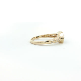 9KT YELLOW GOLD LONDON BLUE TOPAZ DIAMOND RING