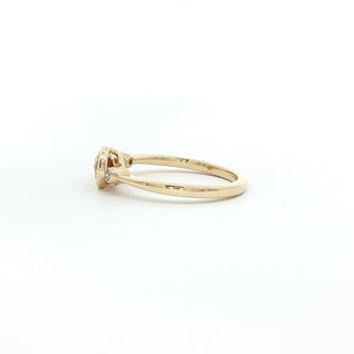 9KT YELLOW GOLD CITRINE DIAMOND RING