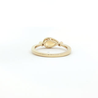 9KT YELLOW GOLD CITRINE DIAMOND RING