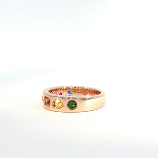 18K PINK GOLD FANCY SAPPHIRE RING