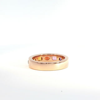 18K PINK GOLD FANCY SAPPHIRE RING