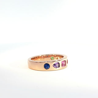 18K PINK GOLD FANCY SAPPHIRE RING