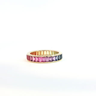 18K YELLOW GOLD RAINBOW SAPPHIRE