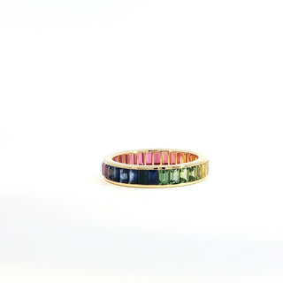 18K YELLOW GOLD RAINBOW SAPPHIRE