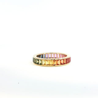 18K YELLOW GOLD RAINBOW SAPPHIRE
