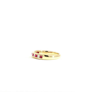 18K YELLOW GOLD RUBY DIAMOND RING