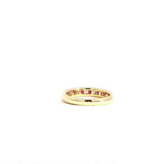 18K YELLOW GOLD RUBY DIAMOND RING