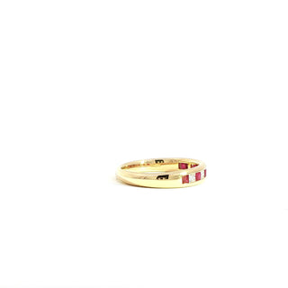 18K YELLOW GOLD RUBY DIAMOND RING