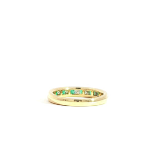 18K YELLOW GOLD EMERAL DIAMOND RING