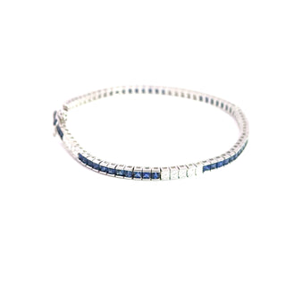 18KT WG DIAMOND AND SAPPHIRE BRACELET