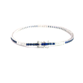 18KT WG DIAMOND AND SAPPHIRE BRACELET