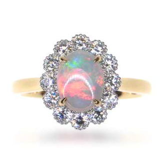 18K WYG OPAL AND DIA RING